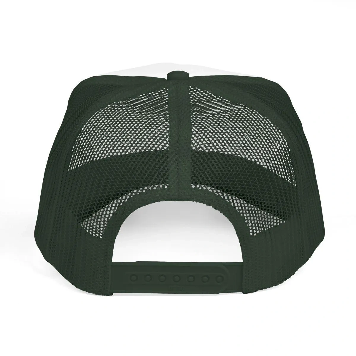 Retired and Fishing Full Time mesh trucker hat back view with adjustable snap closure